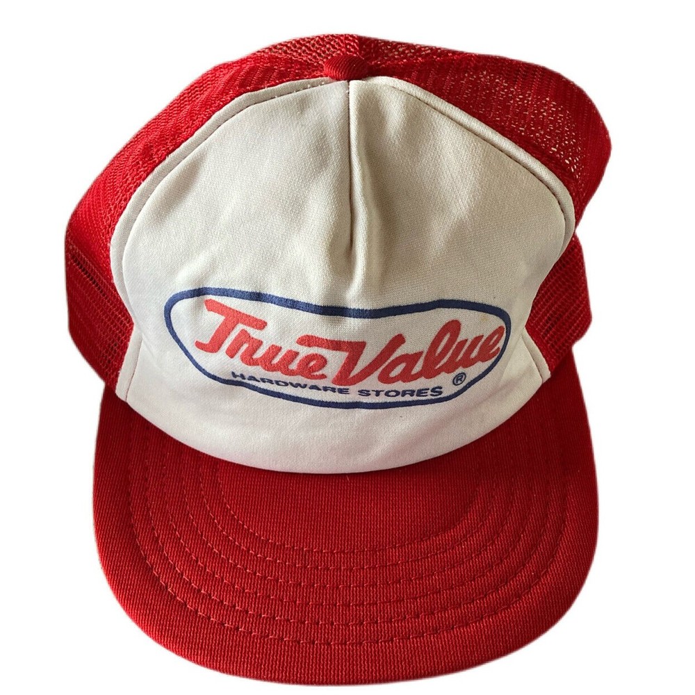 Vtg True Value Hardware Stores Hat Cap Snapback Trucker Mesh USA Made Free Ship!